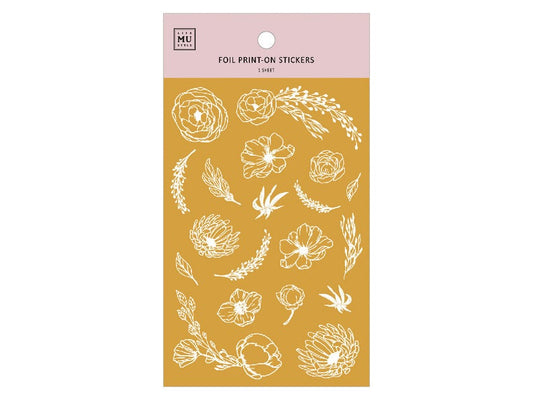 MU Gold Foil Print-on Stickers - Bloom