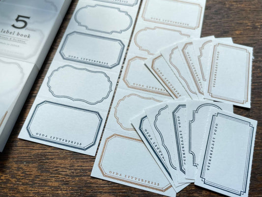 Letterpress 5 Patterns Label Book - Minimal