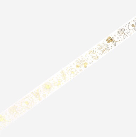 Washi Tape - Gold Flowers