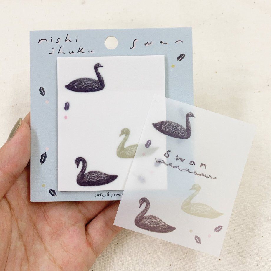Nishi Shuku Tracing Paper Sticky Note - Swan