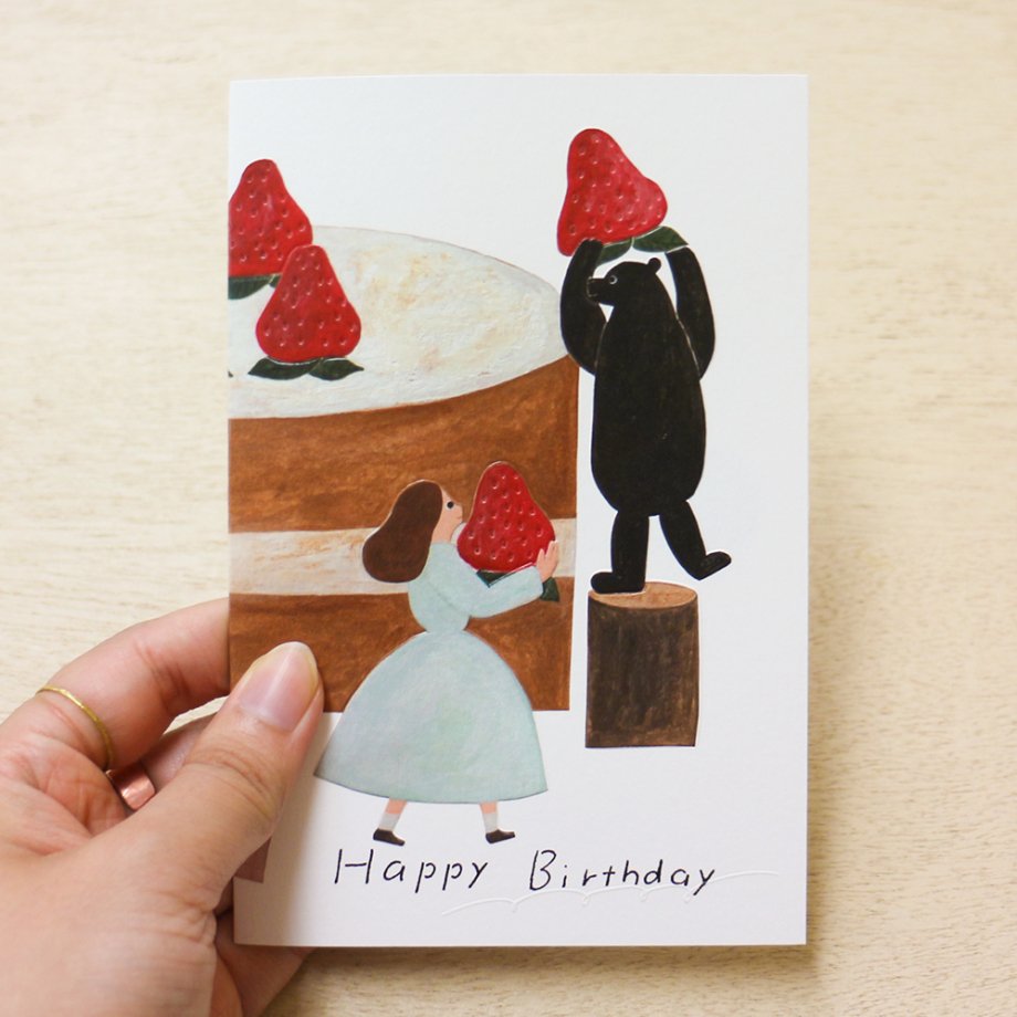 Necktie / Birthday Card - Strawberry Cake