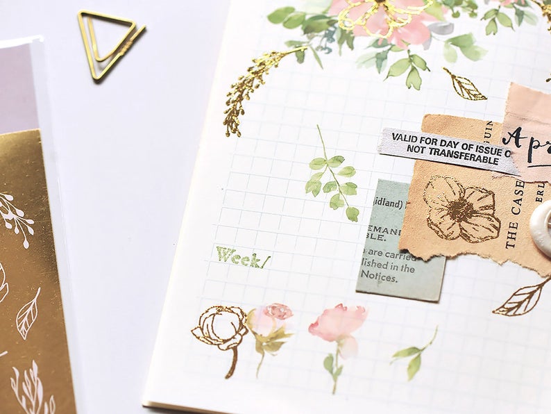 MU Gold Foil Print-on Stickers - Bloom