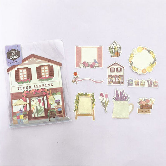 Kotorimachi Flake Stickers - Flower Shop