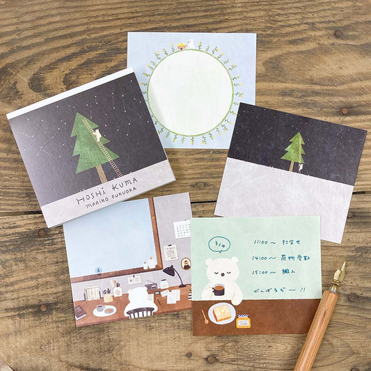 Mariko Fukuoka Square Memo Pad - Hoshi Kuma