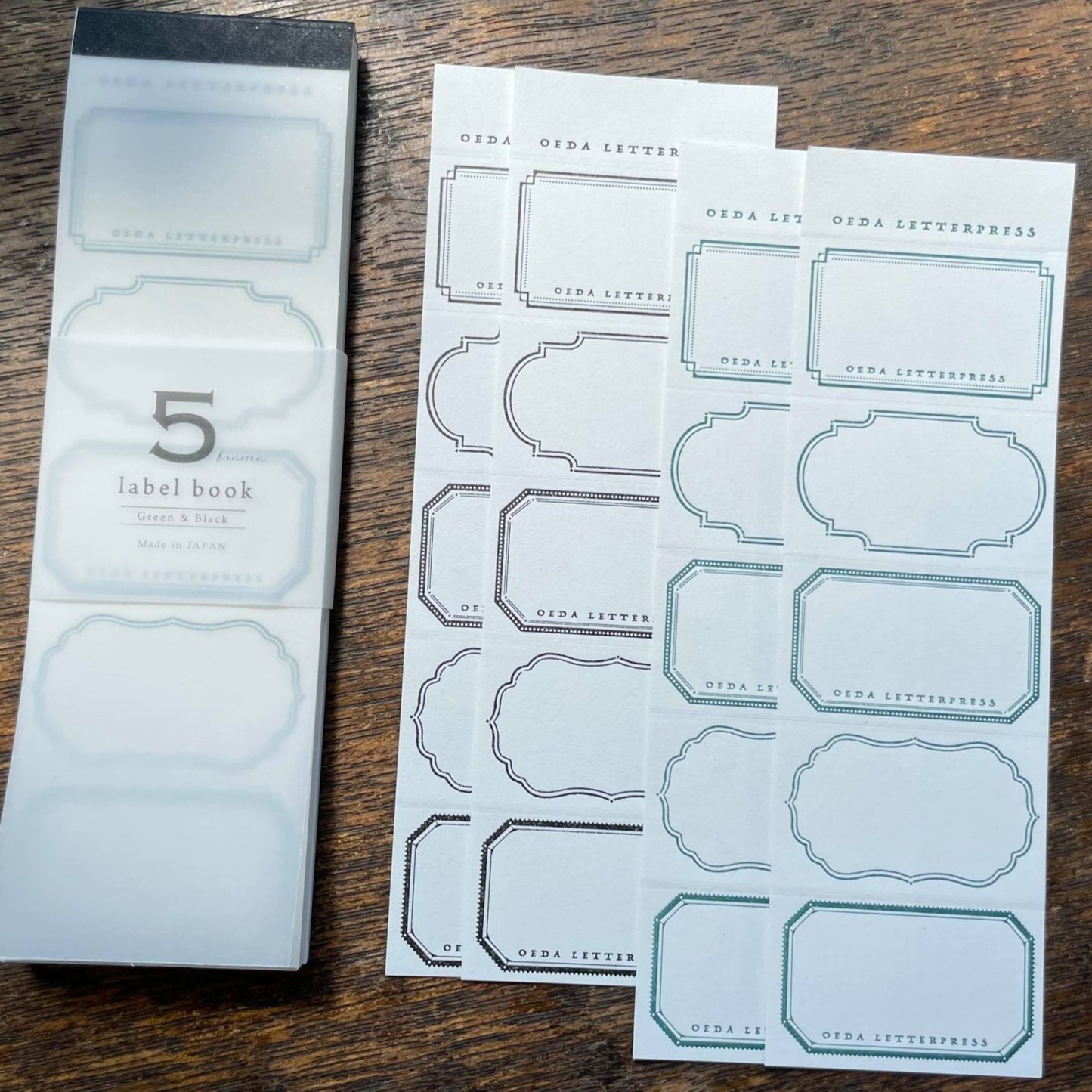 Letterpress 5 Patterns Label Book - Minimal