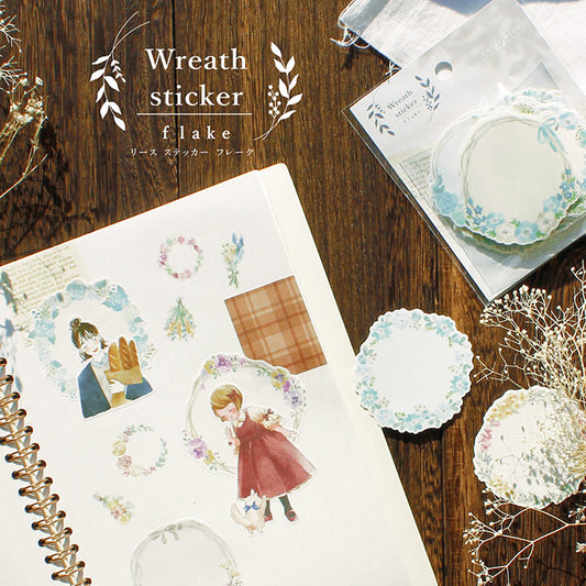 Wreath Flake Stickers - Beige