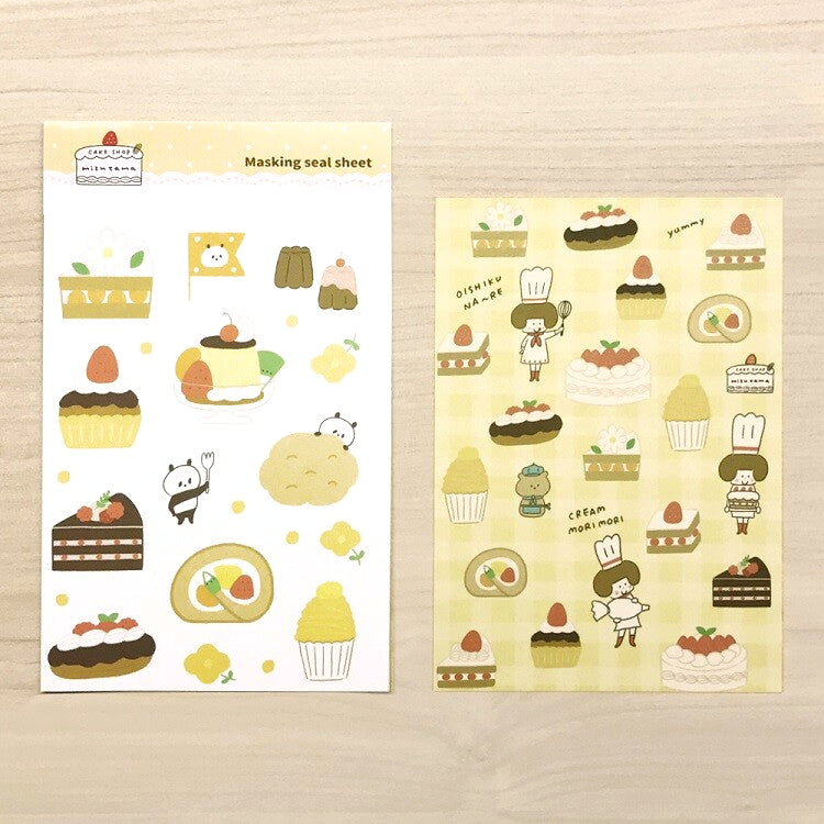 mizutama / Deco Stickers Set - Yummy Cakes (2 sheets)