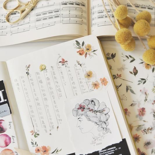 MU Print-on Stickers - Yellowish Beige Garden