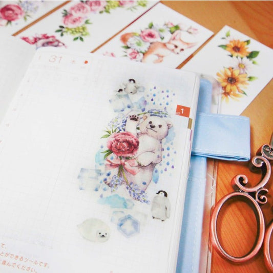 Wide Washi Tape - Little Animal Garden