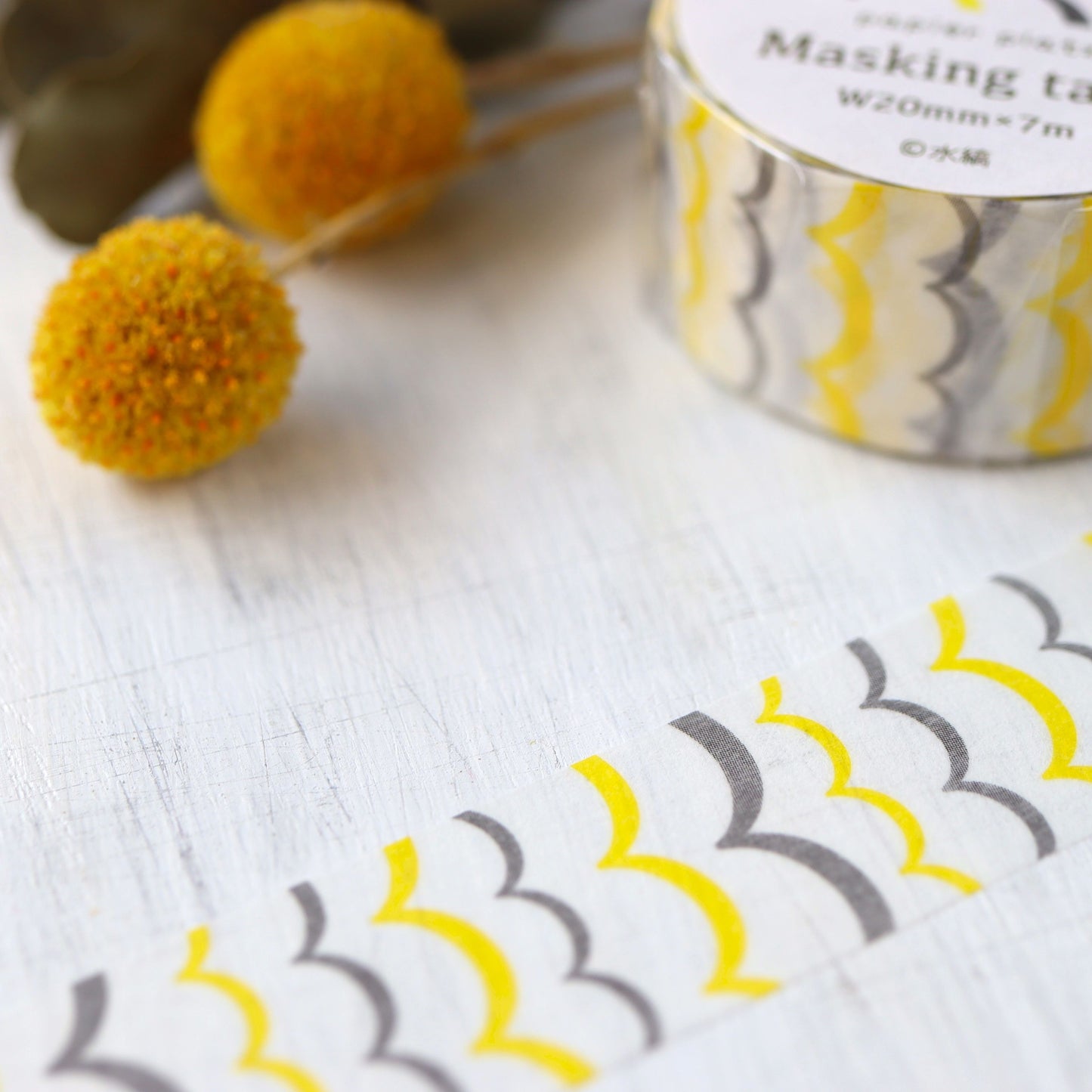 mizushima Washi Tape - Yellow Wave