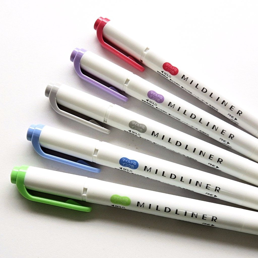 Zebra / Mildliner Highlighters - Shibu (5 Colors)