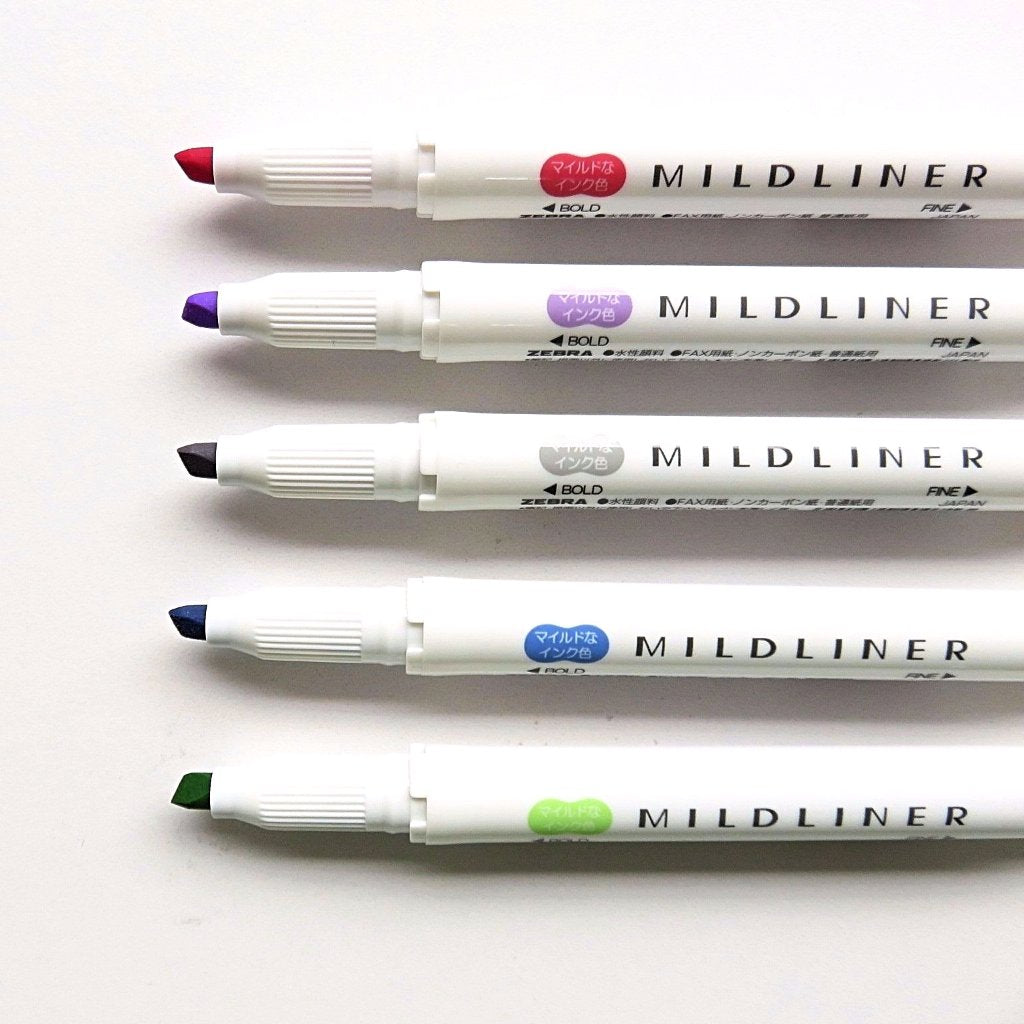 Zebra / Mildliner Highlighters - Shibu (5 Colors)