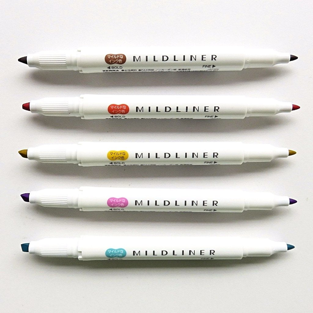 Zebra / Mildliner Highlighters - Nagomi (5 Colors)