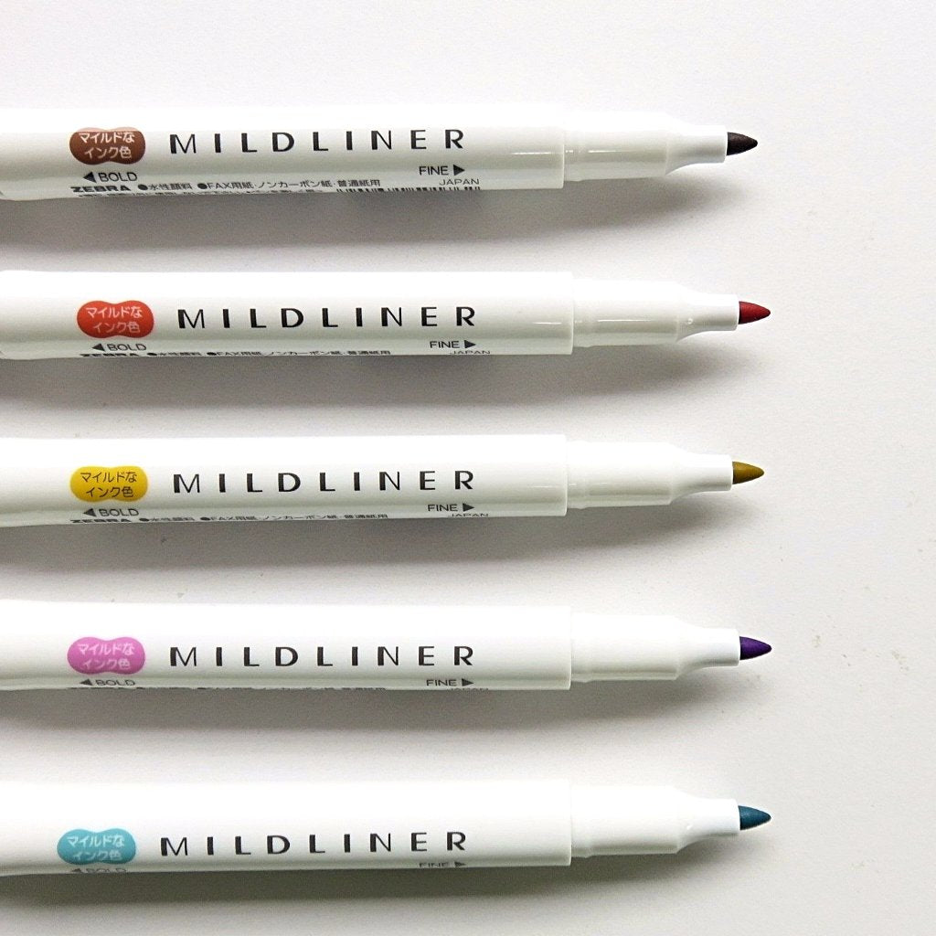 Zebra / Mildliner Highlighters - Nagomi (5 Colors)