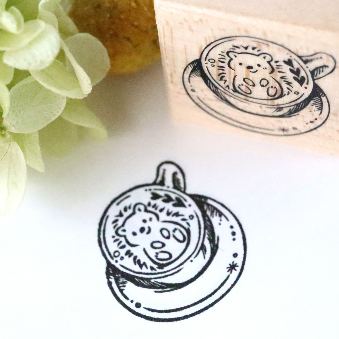 Rubber Stamp - Hedgehog Latte Art