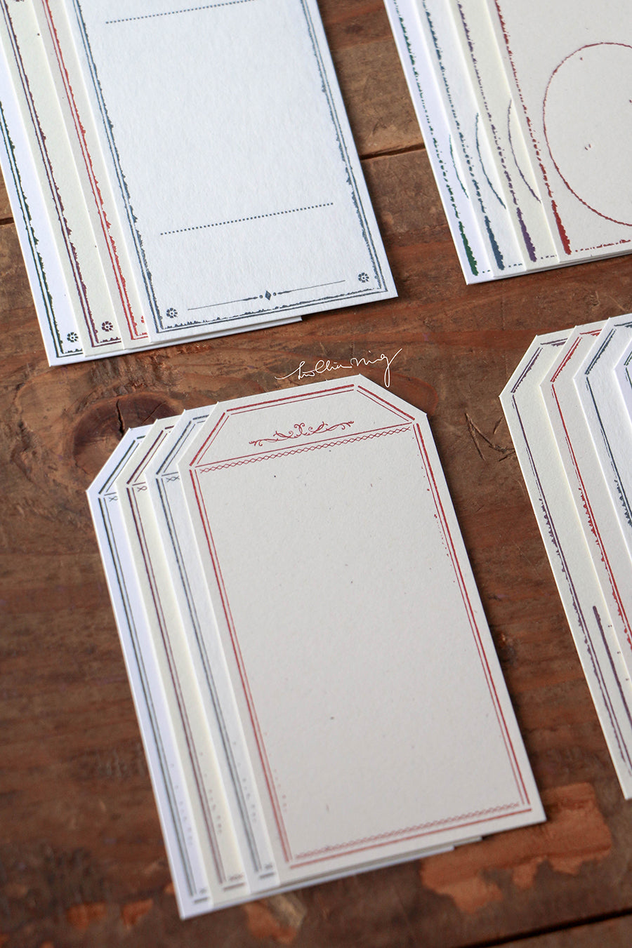 Lin Chia Ning Letterpress Vintage Tag Set A