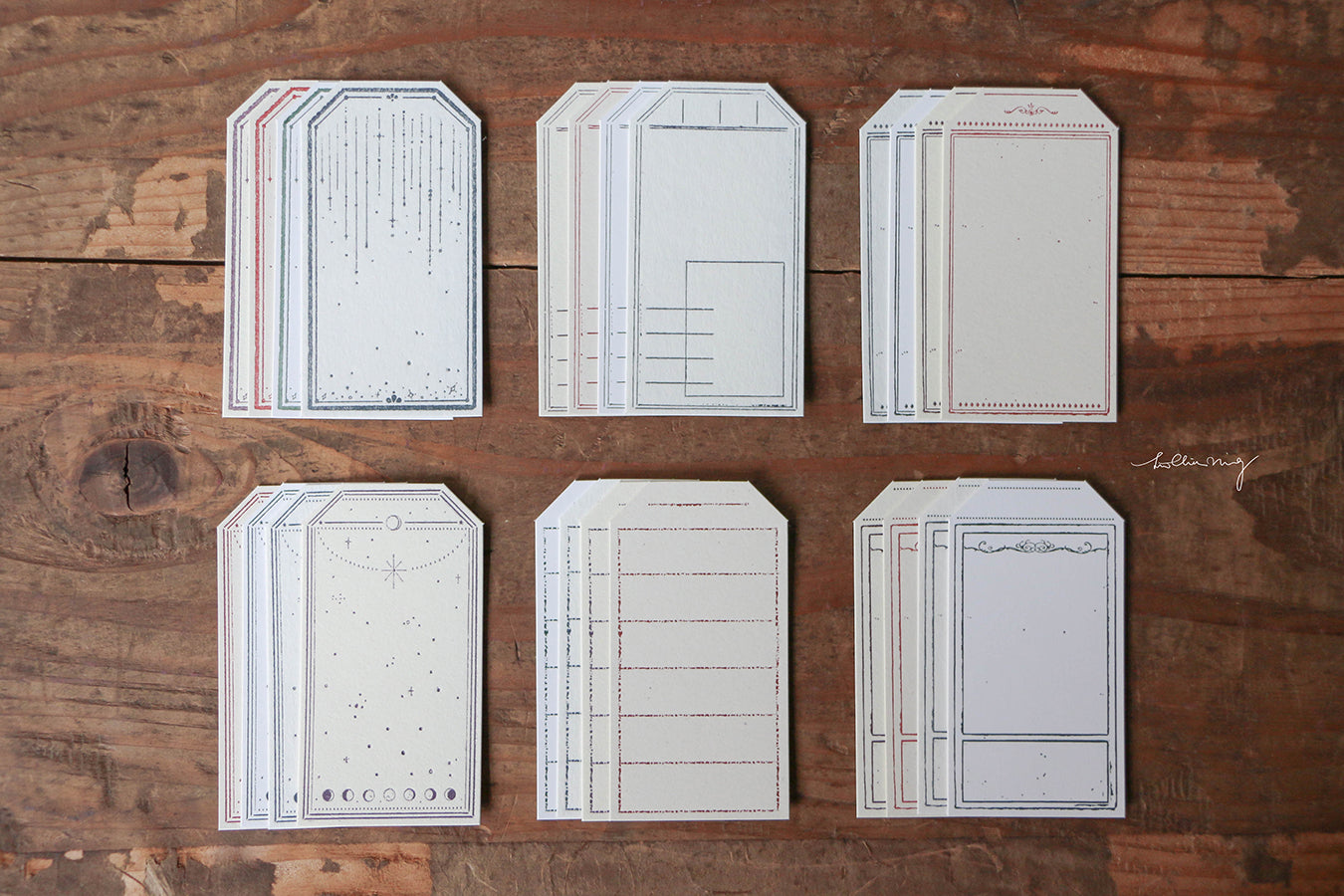 Lin Chia Ning Letterpress Vintage Tag Set A