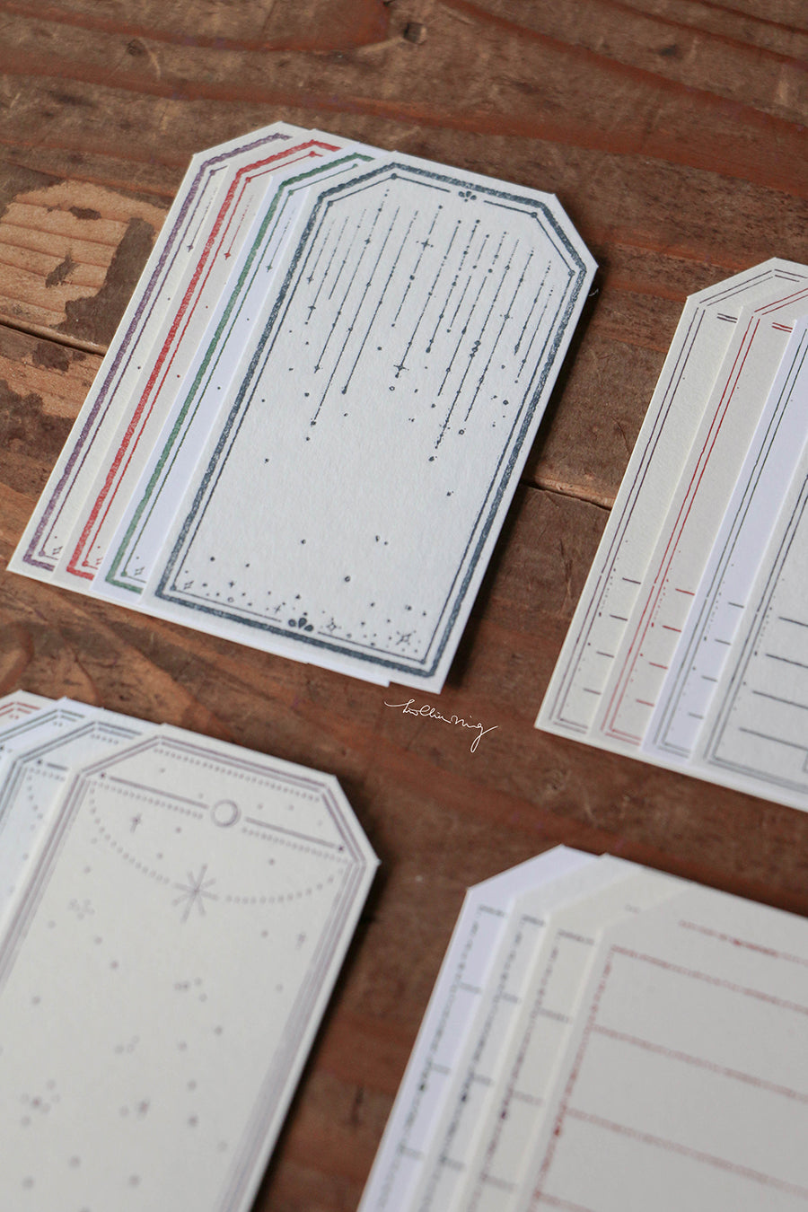 Lin Chia Ning Letterpress Vintage Tag Set A