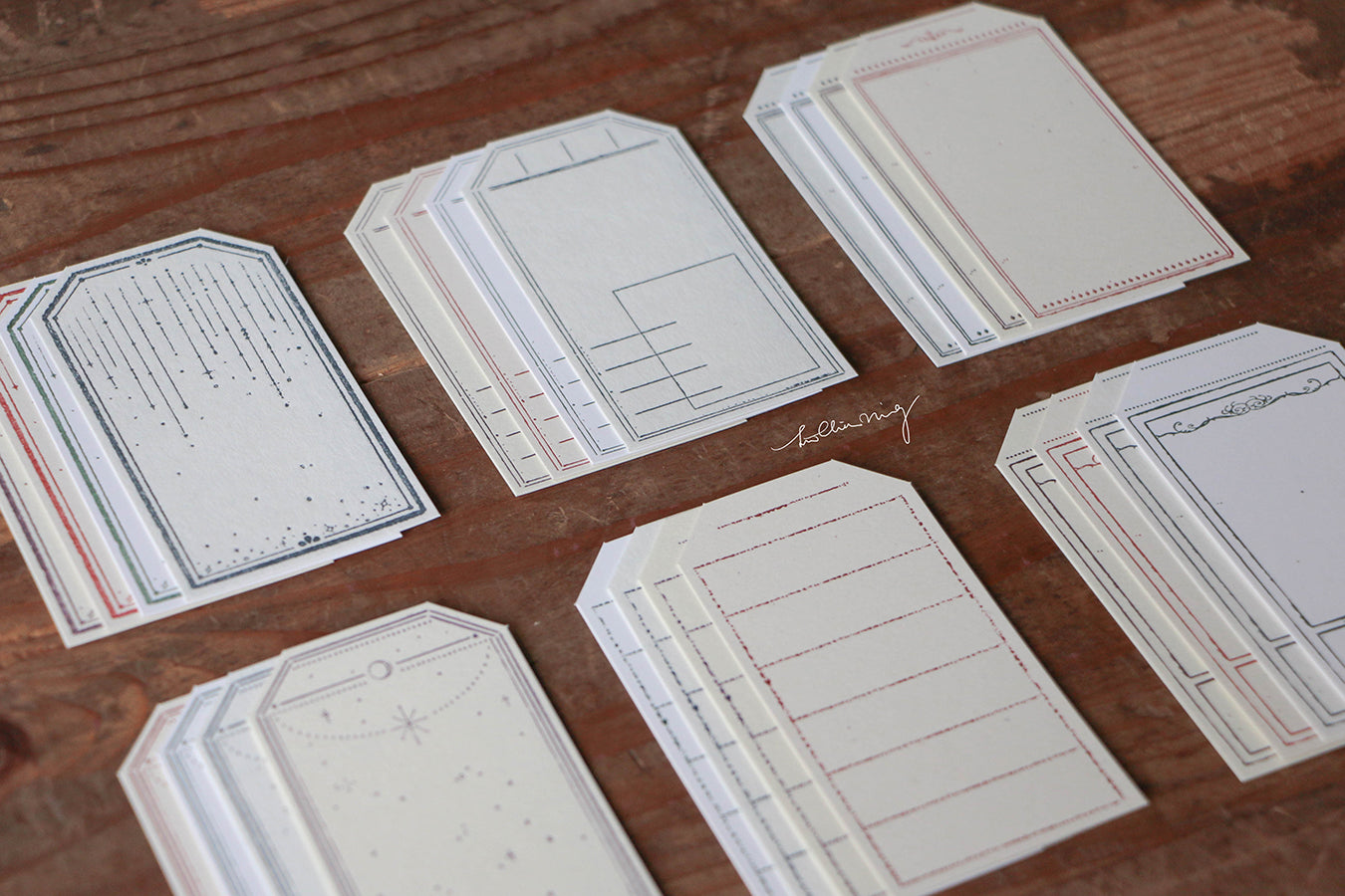 Lin Chia Ning Letterpress Vintage Tag Set A