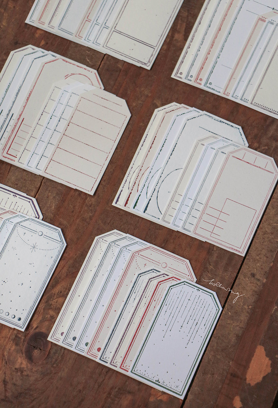 Lin Chia Ning Letterpress Vintage Tag Set A