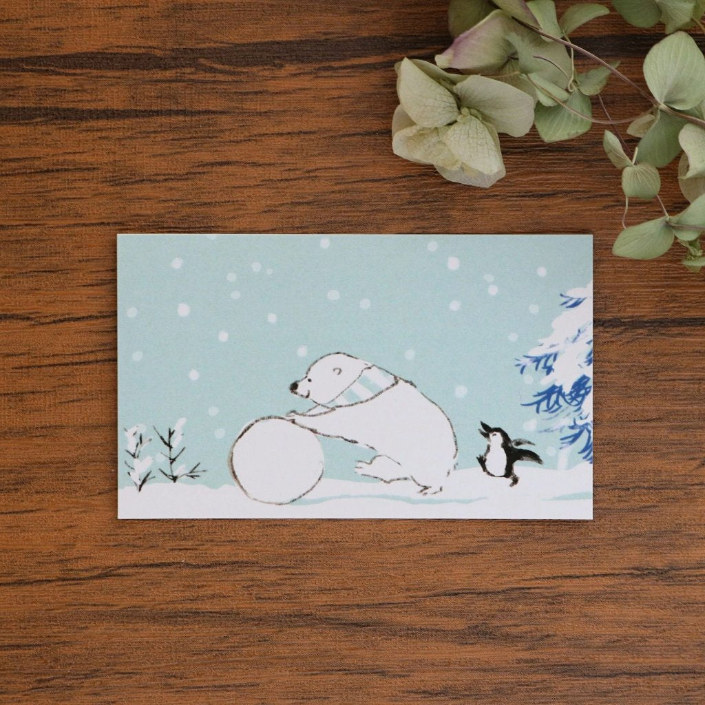 momoro Polar Bear Note Card - Winter