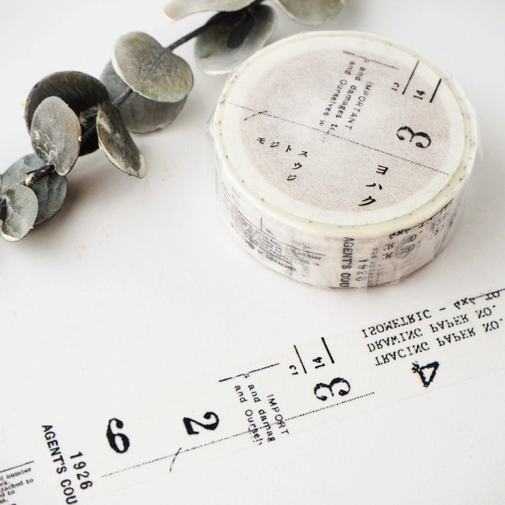 Yohaku Washi Tape - Letters & Numbers