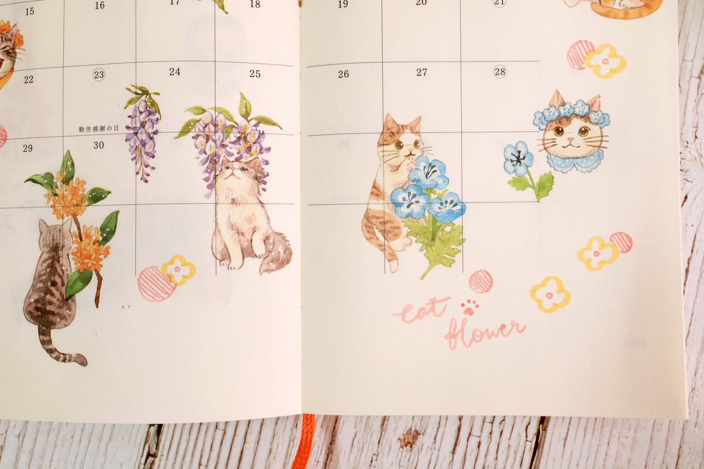 Print-on Stickers - Flower and Cat