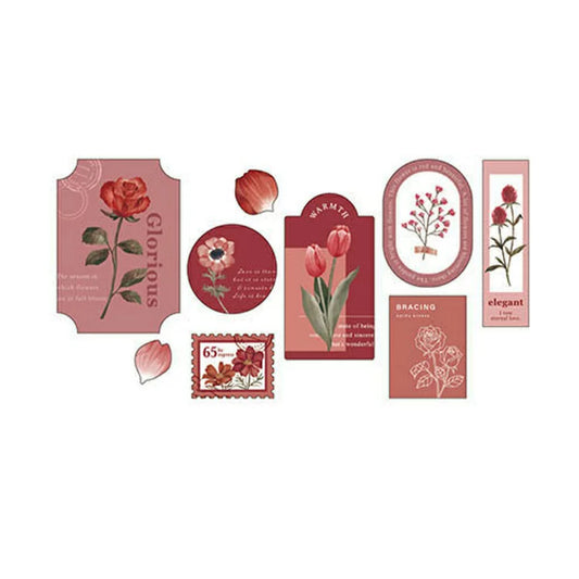 Pressed Flower Flake Stickers - Wine