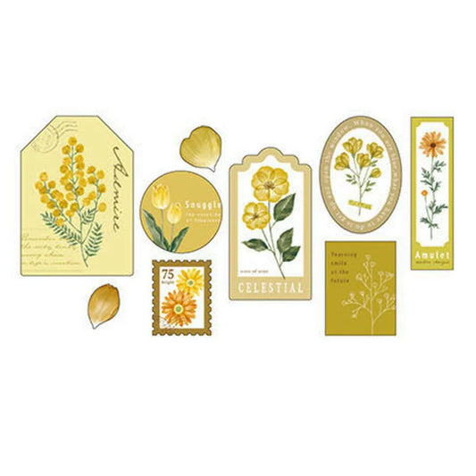 Pressed Flower Flake Stickers - Mustard