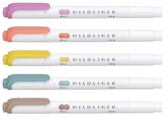 Zebra / Mildliner Highlighters - Nagomi (5 Colors)