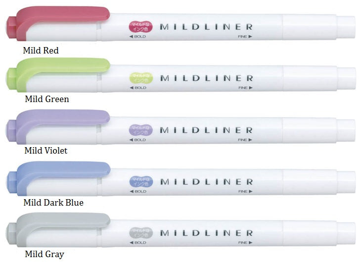 Zebra / Mildliner Highlighters - Shibu (5 Colors)
