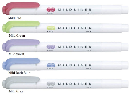 Zebra / Mildliner Highlighters - Shibu (5 Colors)