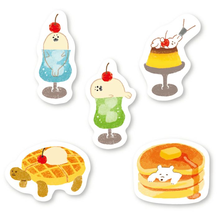 Okashina Flake Stickers - Cafe Sweets