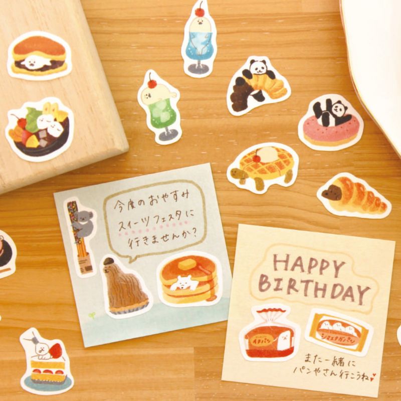 Okashina Flake Stickers - Cafe Sweets