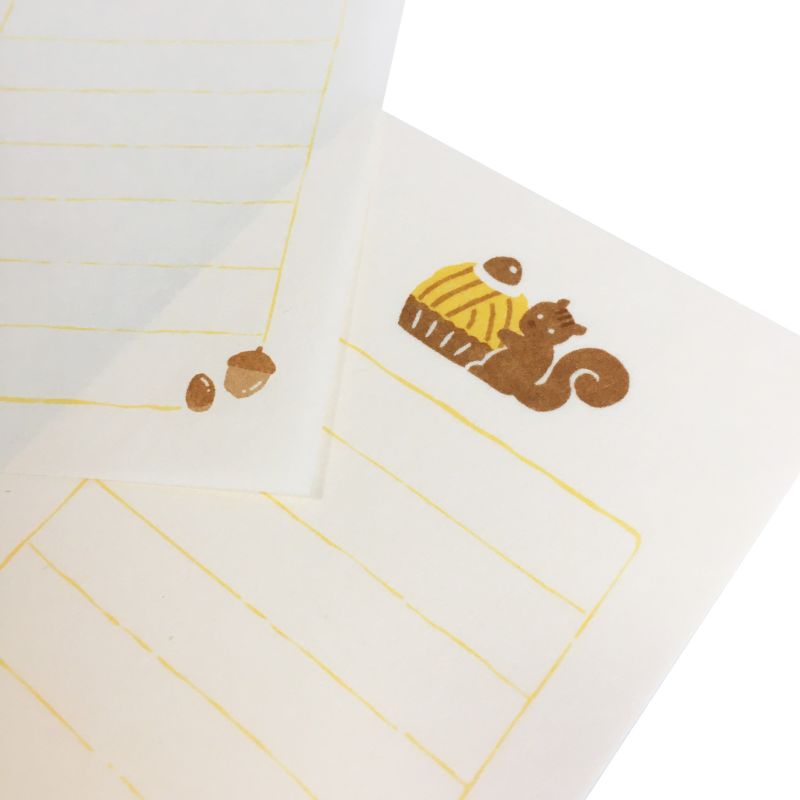 Furukawa Paper / Mini Letter Set - Marron Squirrel