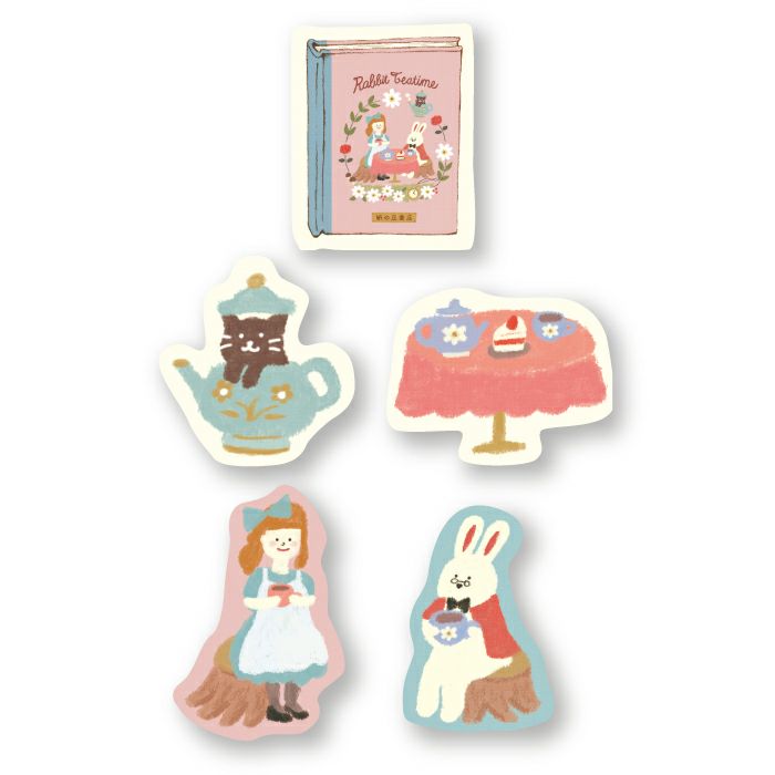 Flake Stickers - Rabbit Tea Time