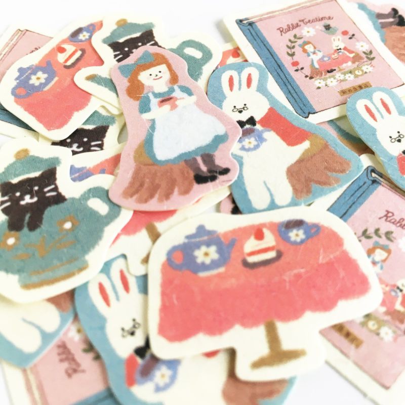 Limited Edition Flake Stickers - Rabbit Tea Time