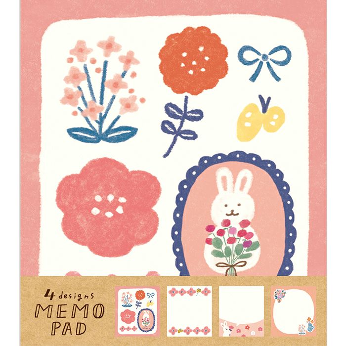 Winter Limited Memo Pad - Rabbit & Flower