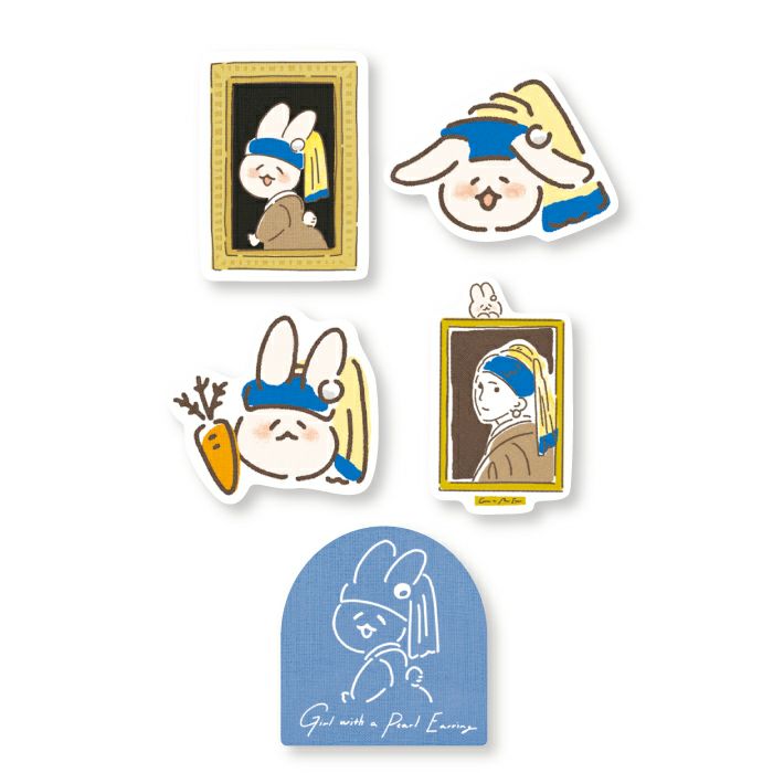 Limited Edition Flake Stickers - Girl with a Pearl Earring Bunny