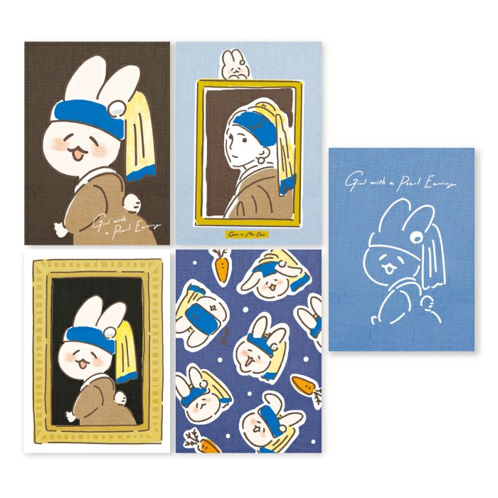 Large Stickers - Girl with a Pearl Earring Bunny