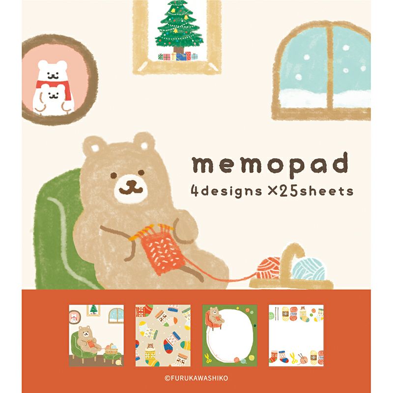 Winter Limited Memo Pad - Knitting Bear