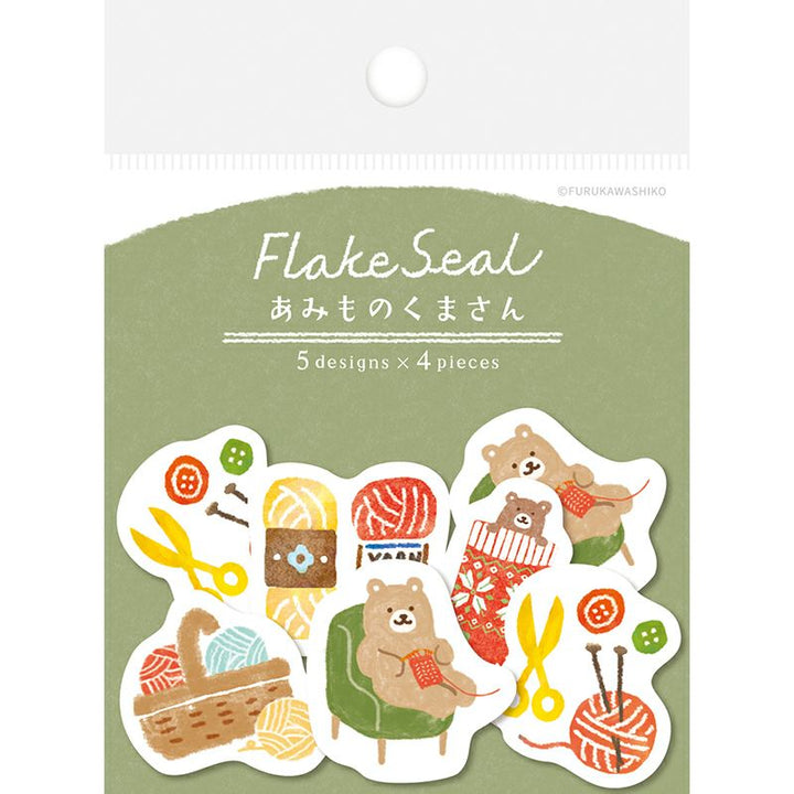 Winter Limited Flake Stickers - Knitting Bear