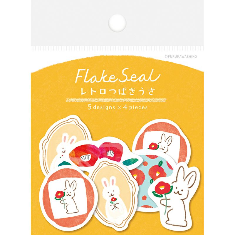 Winter Limited Flake Stickers - Camellia and Bunny