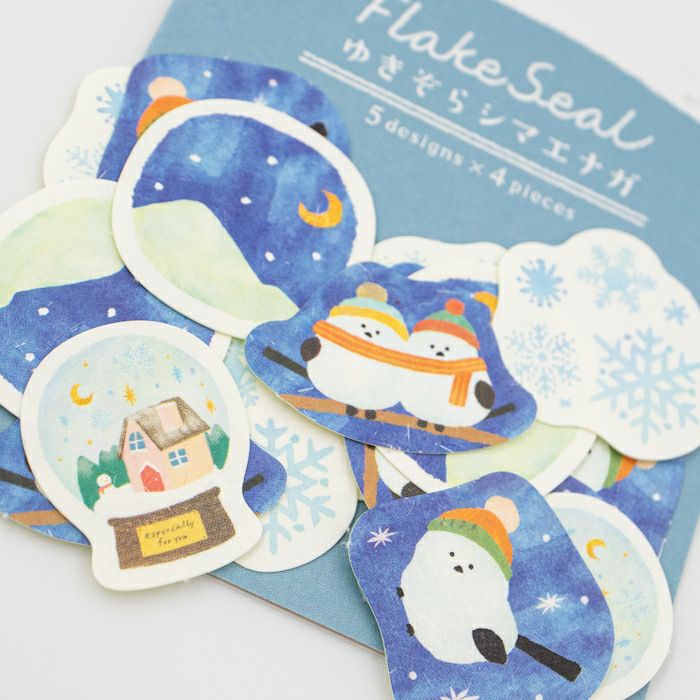 Winter Limited Flake Stickers - Long-tailed Tit