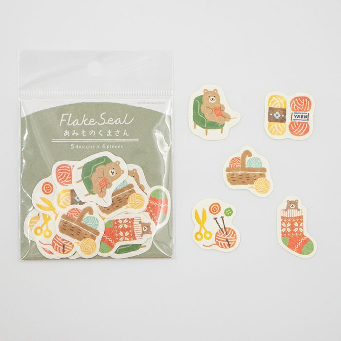 Winter Limited Flake Stickers - Knitting Bear