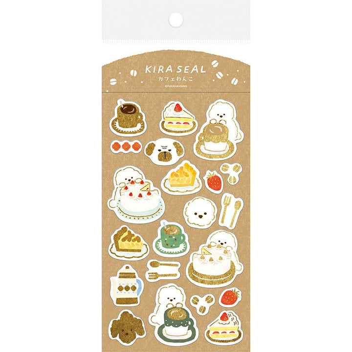 Winter Limited Shiny Planner Stickers - Cafe Dog