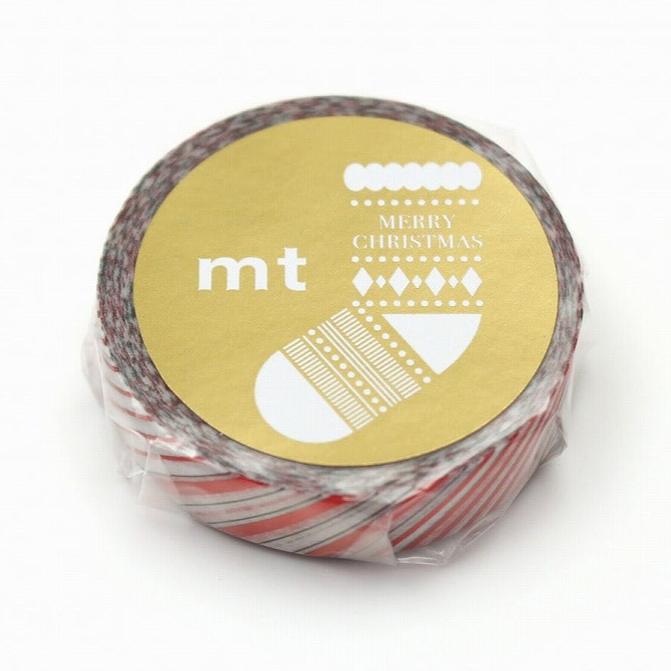 mt Chrismtas Limited Shiny Washi Tape - Xmas Stripe