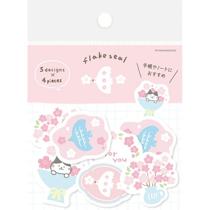 Spring Limited Flake Stickers - Cherry Blossom Cat