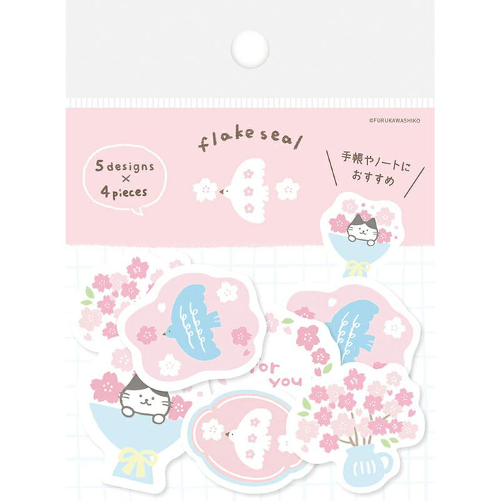 Spring Limited Flake Stickers - Cherry Blossom Cat