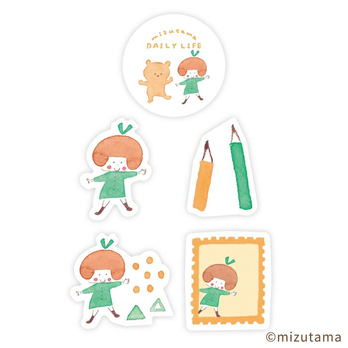 mizutama Limited Edition Flake Stickers - Happy Stationery